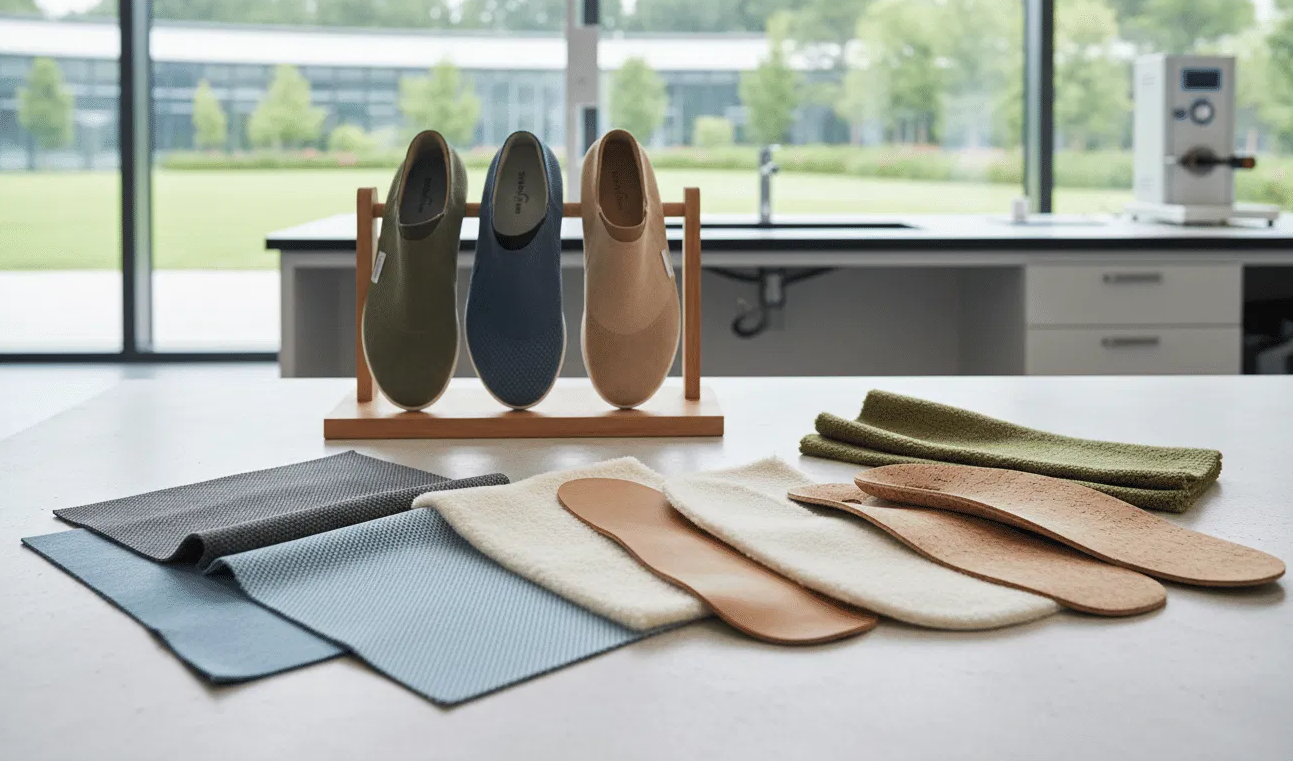 Jinhua Shoes team performing technical cost analysis for a footwear quote